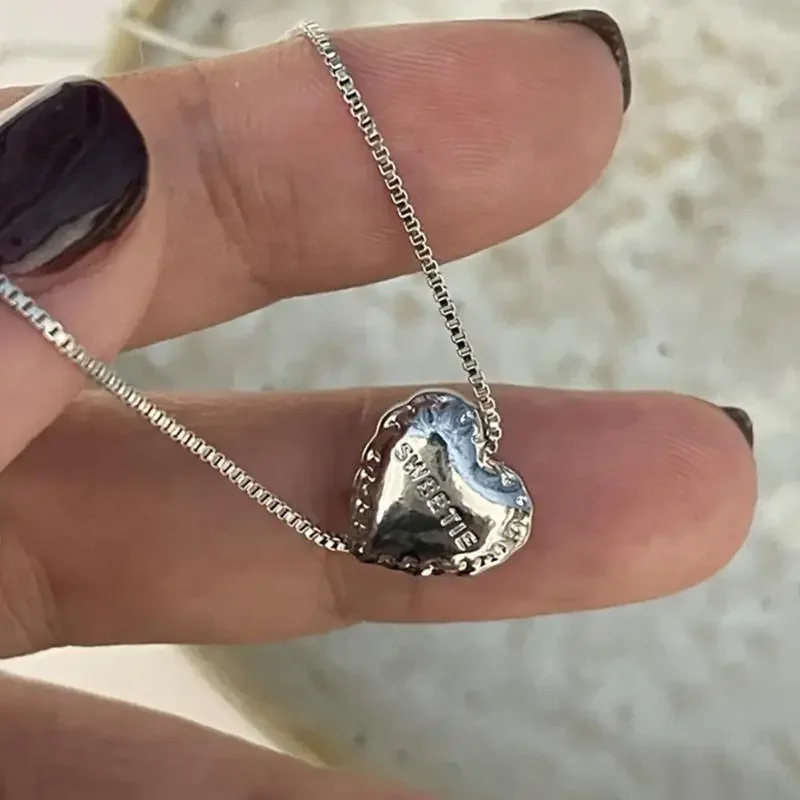 Ожерелье-цепочка в виде сердца из нержавеющей стали милое и крутое нерегулярное