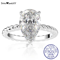 shipei 7ct pear created moissanite pink sapphire citrine ring for women 925 sterling silver gemstone wedding engagement rings