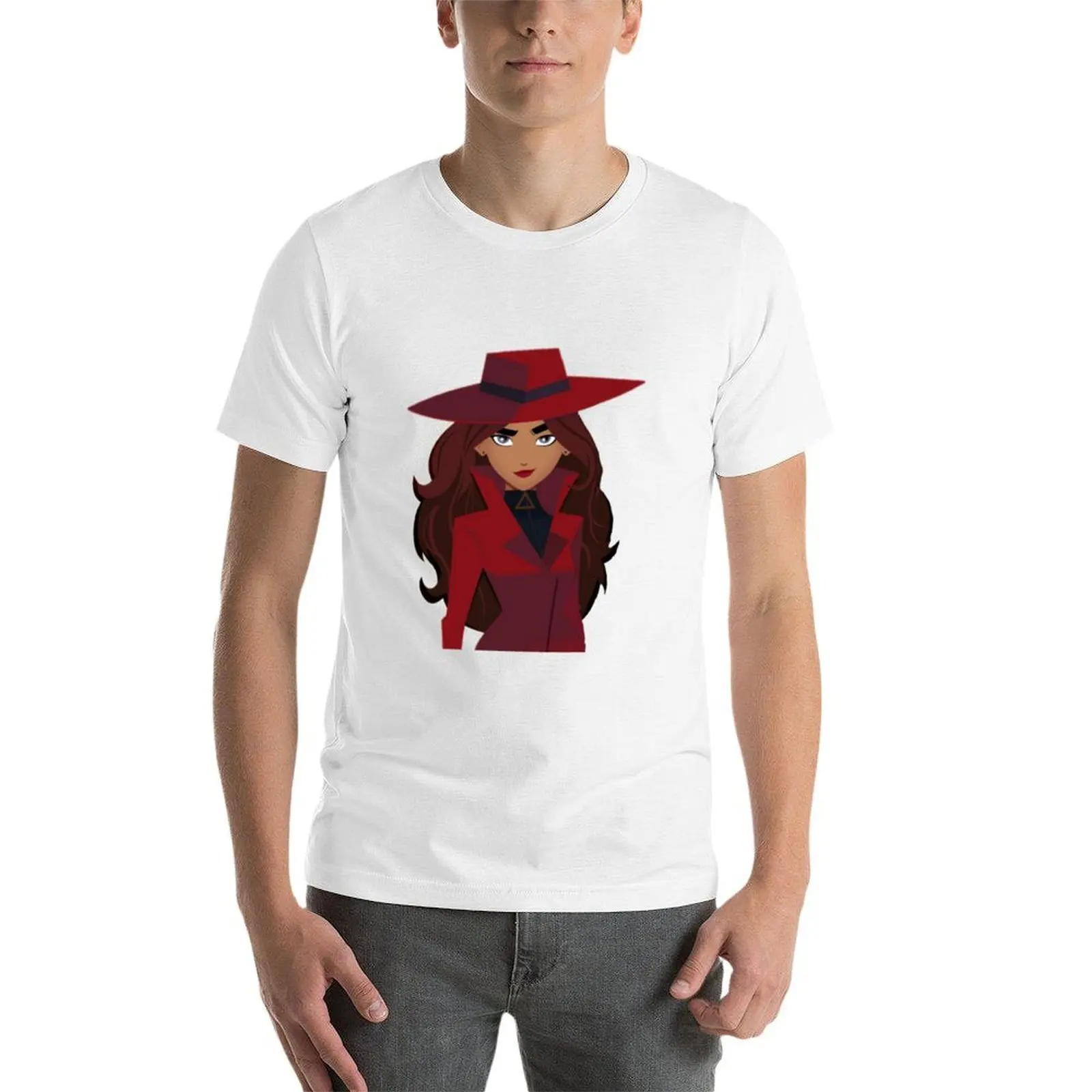 Фото Футболка Carmen Sandiego, хлопковые футболки, мужские футболки из 100% хлопка, футболки из 100% хлопка с принтами, футболка №3