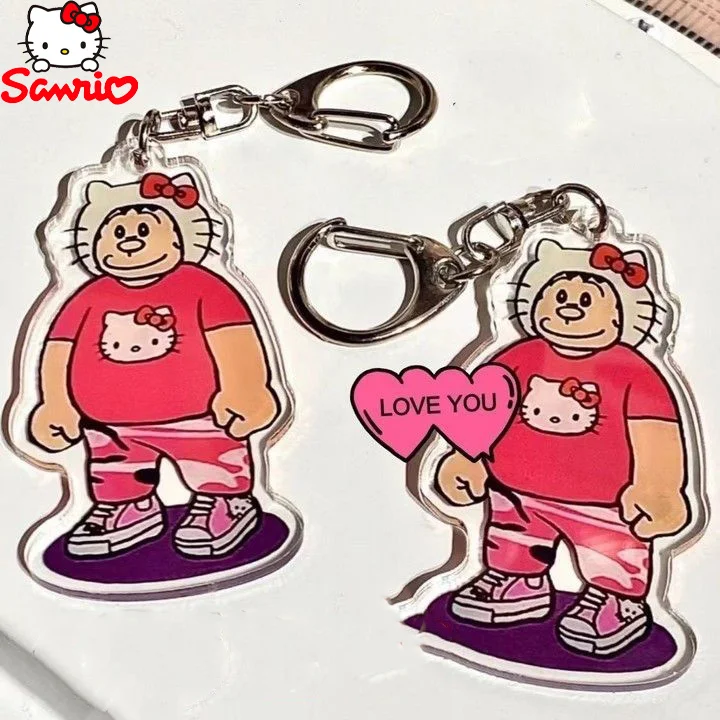 

Kawaii Sanrio большой G Hello Kitty толстый Тигр Китти аниме периферийный брелок смешная фотография Подвеска подарок для пары