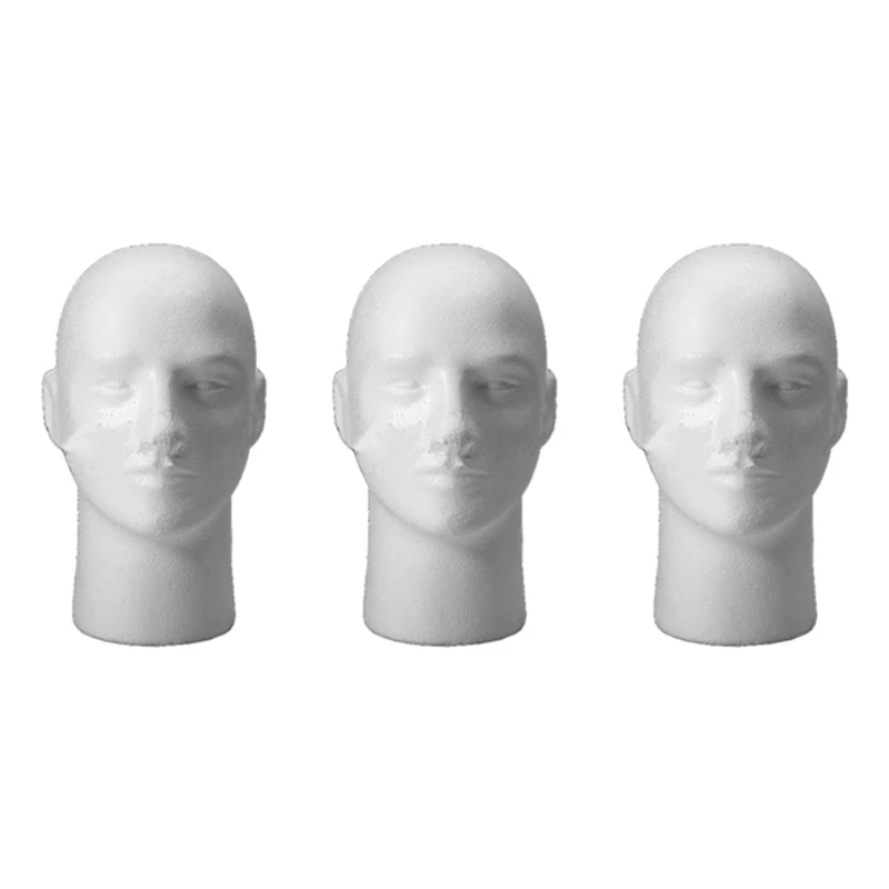 3X Male Female Foam Styrofoam Mannequin Manikin Head Stand Model Wig Hat Display, 2