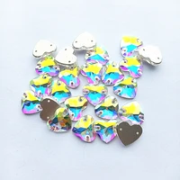 heart shape high quality glass sew on stones flat back glitter crystal ab rhinestones for diy crafts sewing clothes decoration