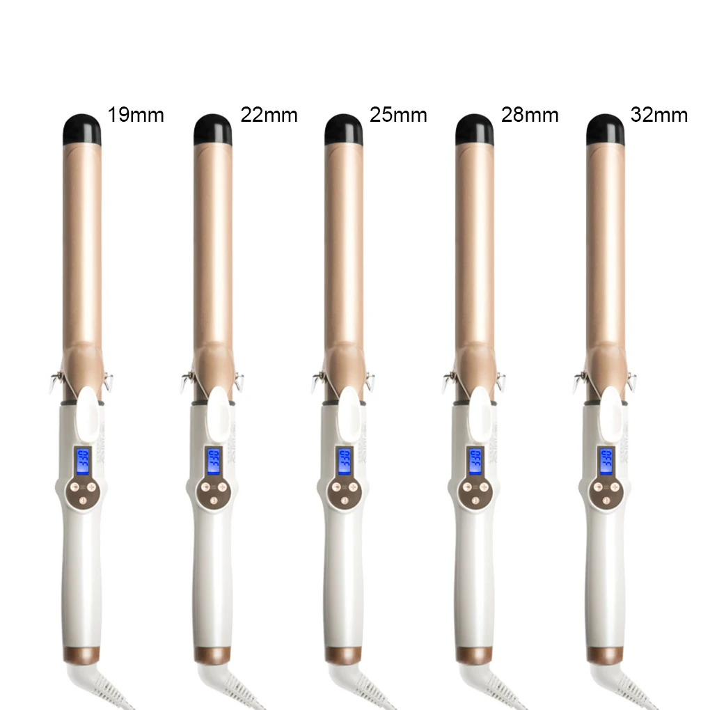 EU Plug Electric Hair Curler Styling Temperature Adjustable Curling Iron Anti-scald Handheld Household Waver 19mm