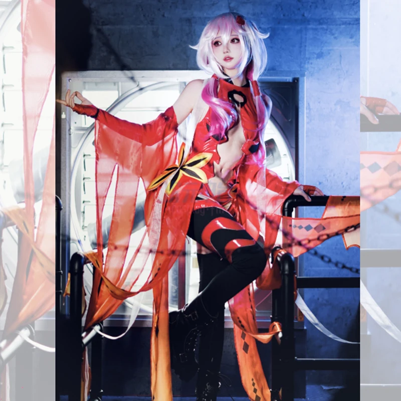 Guilty Crown Cos Yuzuriha Inori классический красный золотая рыбка косплей костюм сексуальный