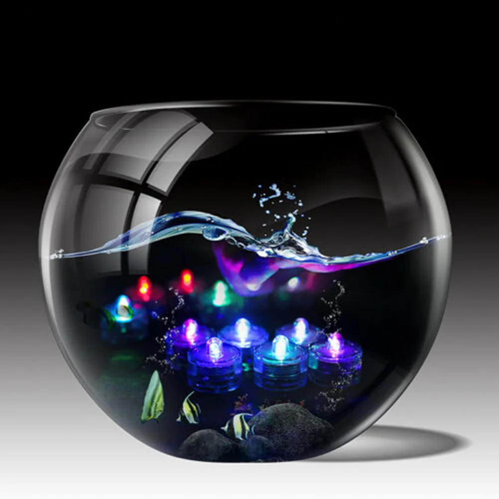 

12PCS LED Tea Light Kit Colorful Submersible Waterproof Battery Operated Triple LED Tea Light IP68 Colorful Home Decoration