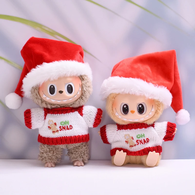 Кукольная одежда Labubu Рождественский наряд костюм лося Санта-Клауса свитер милая