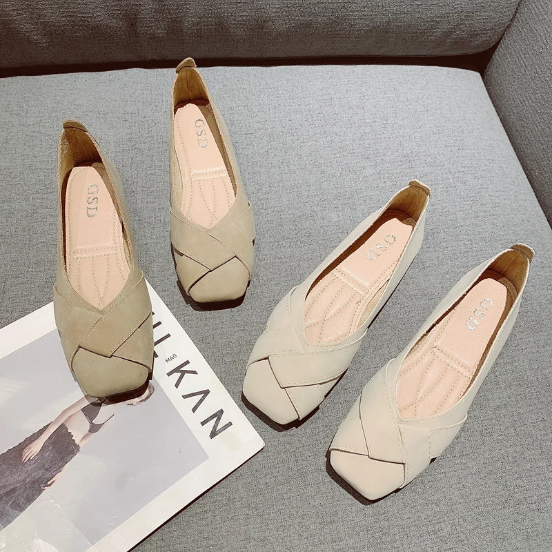 

Single Shoes Women 2023 New Spring and Autumn Fairy Gentle Soft Sole Flat Shoes Shallow Mouth Pregnant Women Versatile