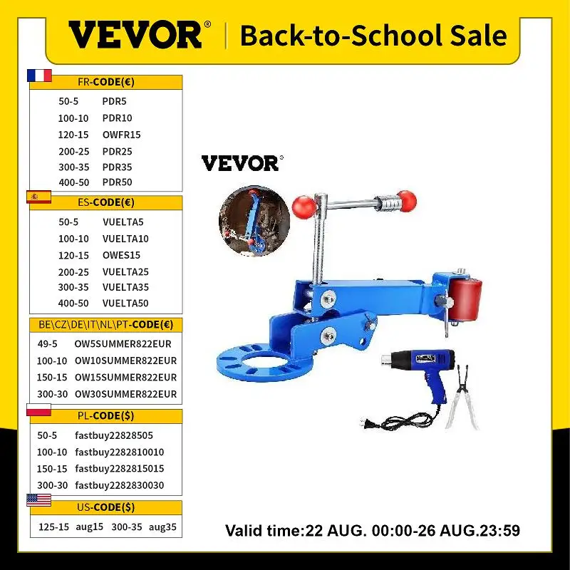 VEVOR Car Fender Roller Reforming Tool Kit with 1500W Heat Gun Extend Tool Rool Auto Larger Wheels Extending Tools for Trucks