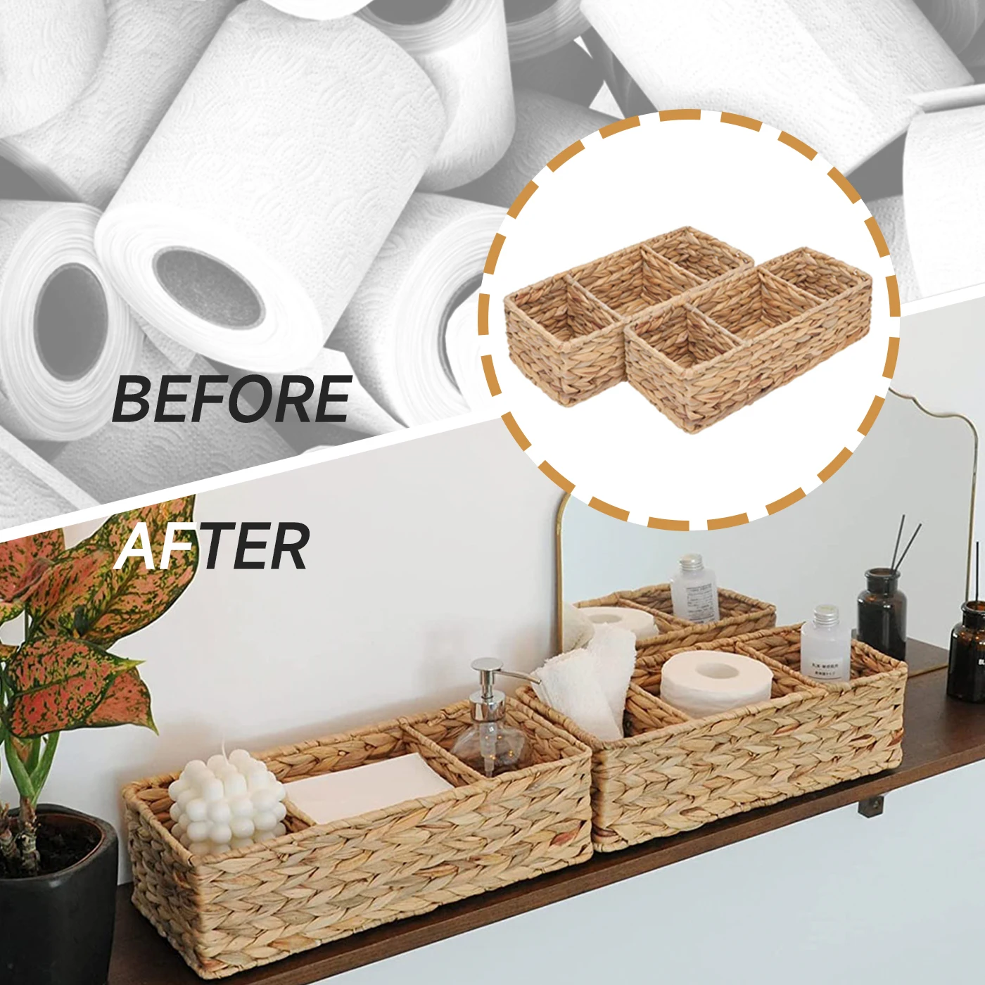 Продажа Трехсекционная корзина для ванной, плетеные корзины для полок, корзина для унитаза из морских водорослей, трехсекционная корзина для рукод... Продажа Трехсекционная корзина для ванной, плетеные корзины для полок, корзина для унитаза из морских водорослей, трехсекционная корзина для рукод...