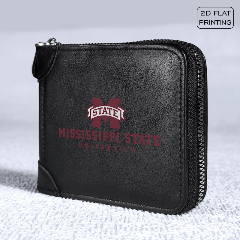 Фото Mississippi State Bulldogs Premium PU Zip Around Wallet Multi Functional Compact Design Durable Lightweight Everyday Use №2