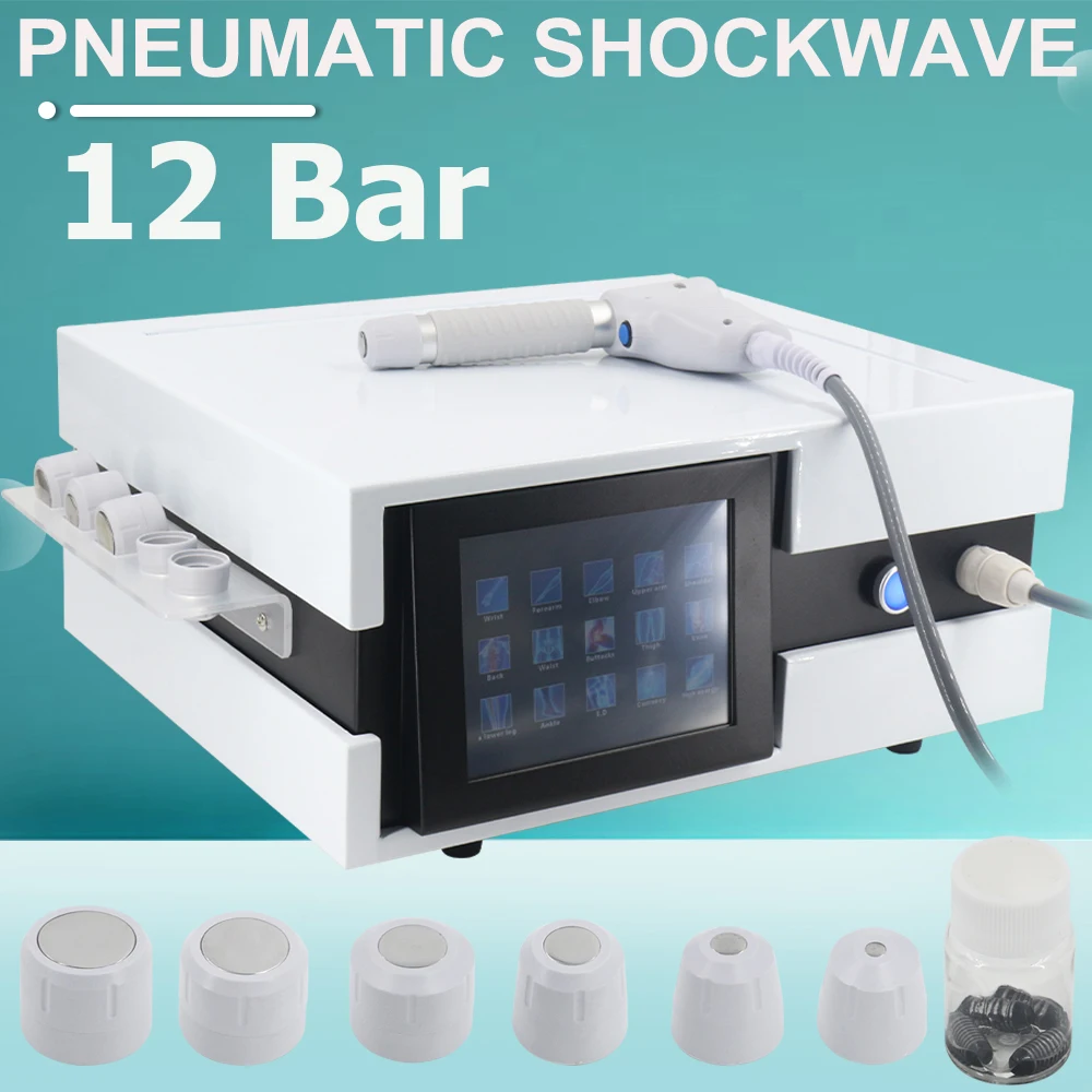 

New Pneumatic Shockwave Therapy Machine Effective ED Limbs Pain Relief Massager 12Bar Professional Shock Wave Massage Device