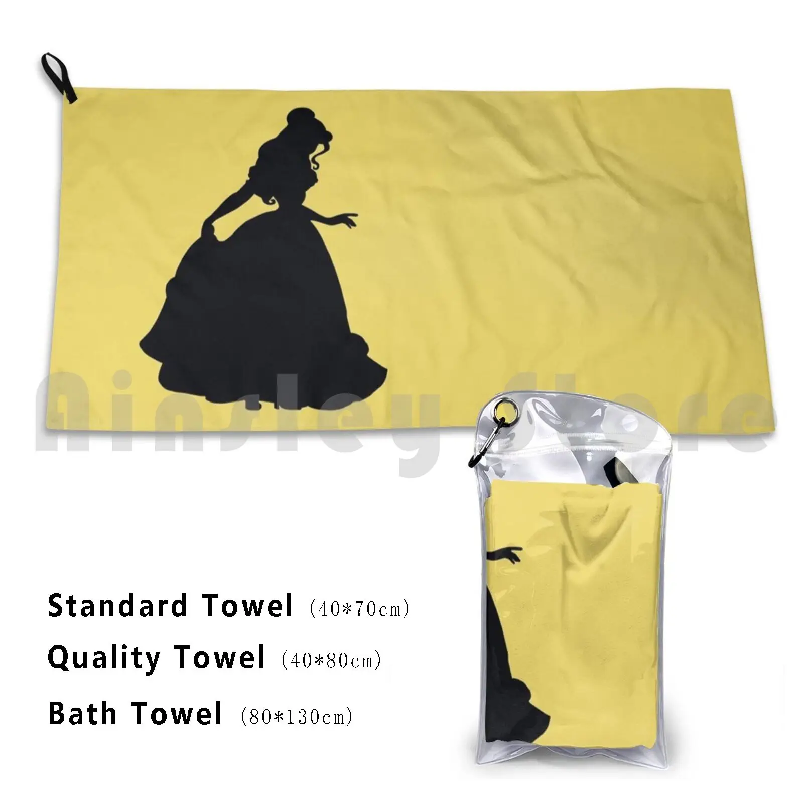 Bath Towel Beauty Beast Princess Yellow Princesses