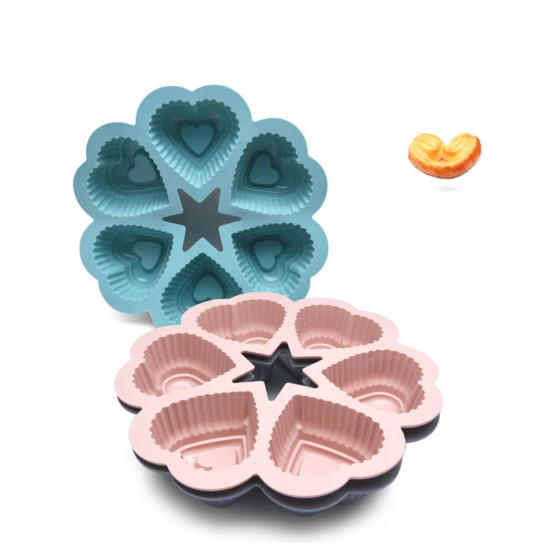 

Silicone Mold 6 Lattice Heart Form Cake Chocolate Mould Baking Pan Jelly Pudding Muffin Cup Cake Bakeware Pastry Dessert Tools