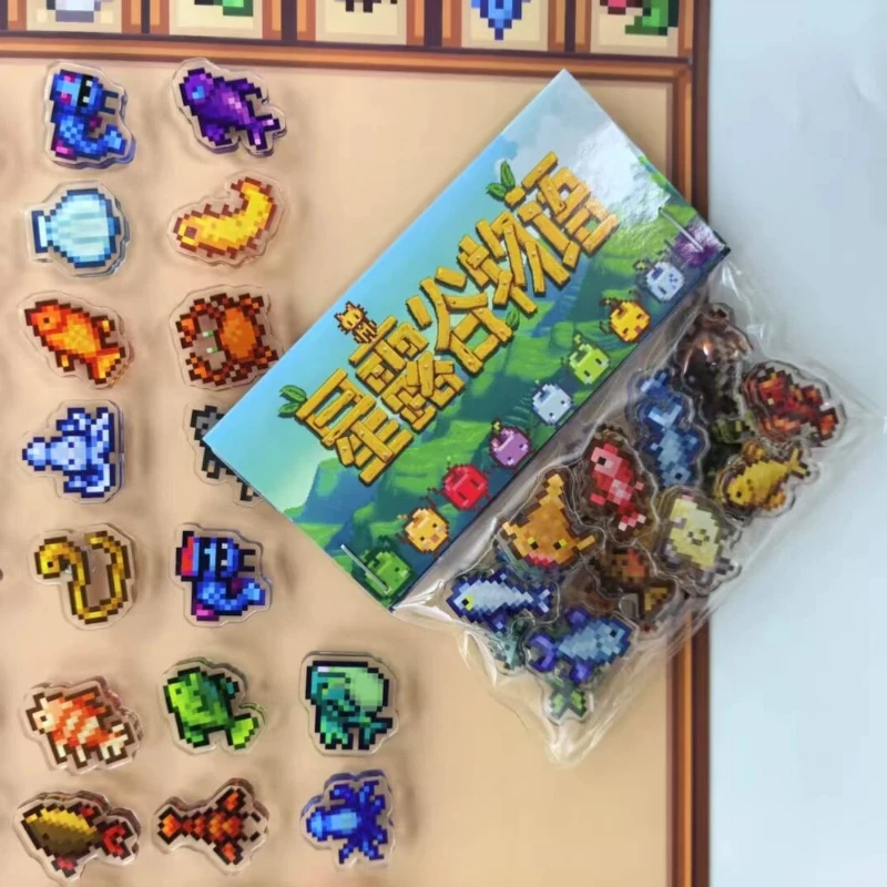 Фото Магниты на холодильник Stardew Valley 100 Pixel Food, акриловые мягкие магнитные наклейки для декора рюкзака, креативный подарок, фоновый декор №1