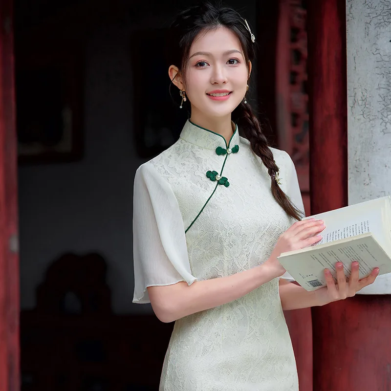 Китайский Cheongsam в стиле ретро 2024 весенний новый стиль повседневное носимое