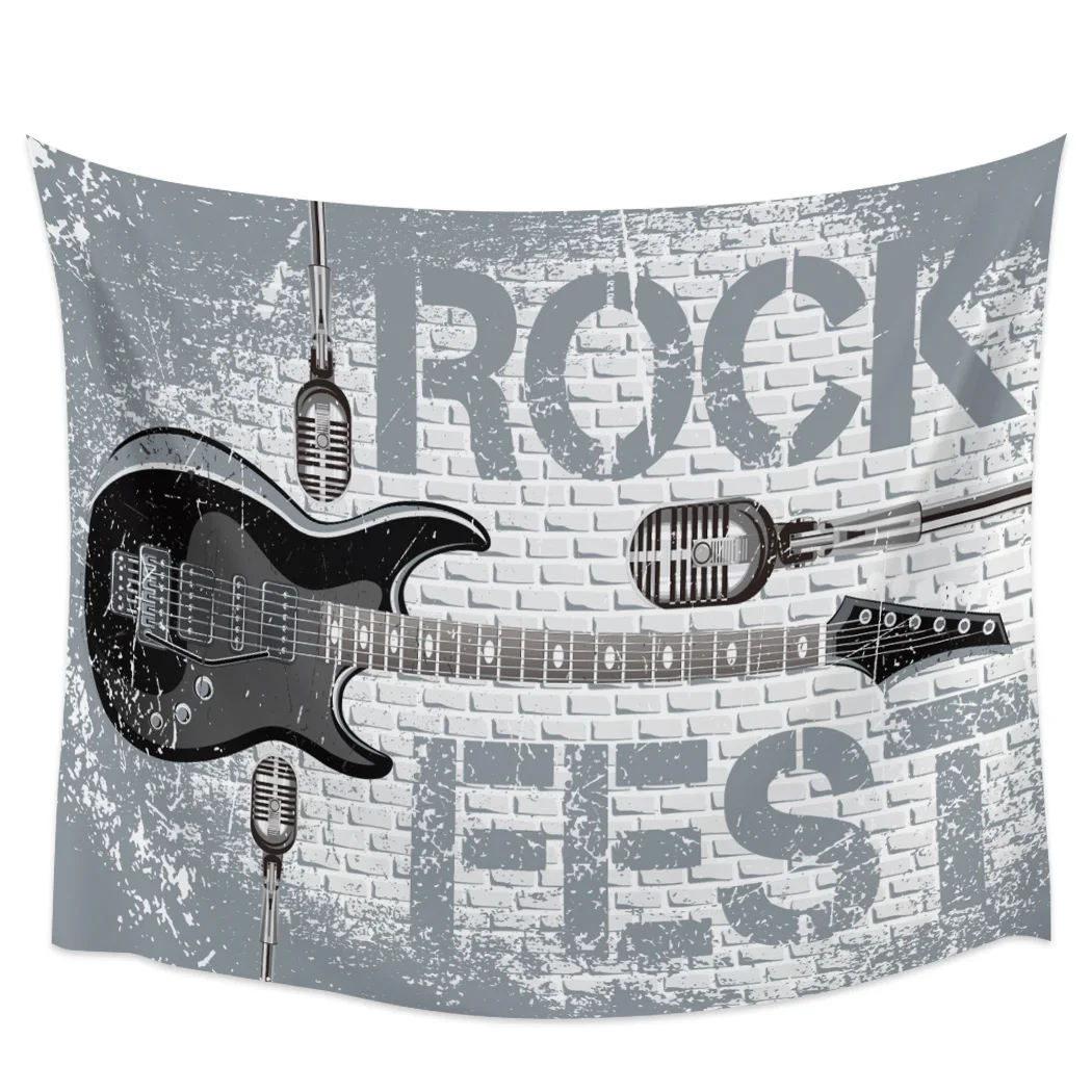 

Rock Guitar Music Blackout Curtains Table Runner Bathroom Set Blanket Tapestry