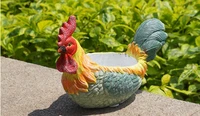 girl cement flowerpot cartoon cute rooster creative personality novel has hole and flesh flo statues vintage sculpture home dies