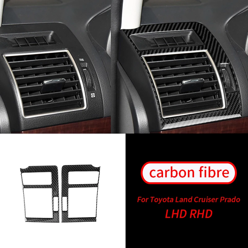 

Для Toyota Land Cruiser Prado 2010-2018, 2 шт., настоящие Углеродные волоконные боковые дефлекторы, внутренняя отделка салона автомобиля, аксессуары для инт...