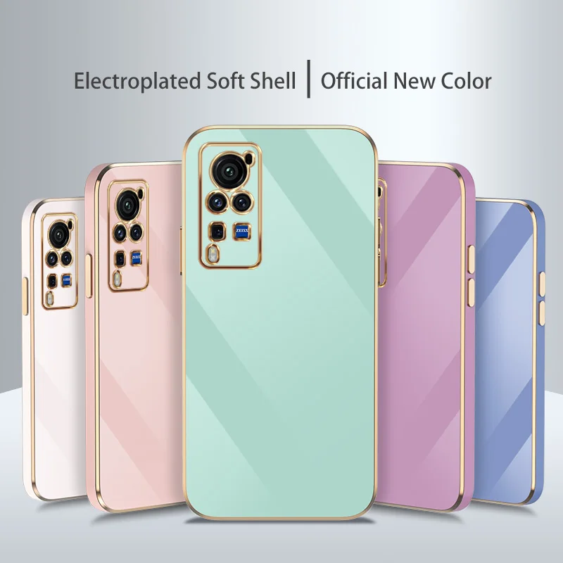 

Fashion Luxury Electroplated Soft Silicone Phone Case For VIVO X60 X70 Pro S1 V11 V15 V17 V20 V20SE V21 V23 V23E V5 Plus Cover