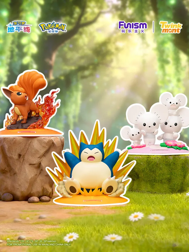 Фото Официальные мини-фигурки Funism Pokemon: Снорлакс, Вульпикс, Тандемаус – декор для рабочего стола, аниме-статуэтки, игрушки для фанатов №2