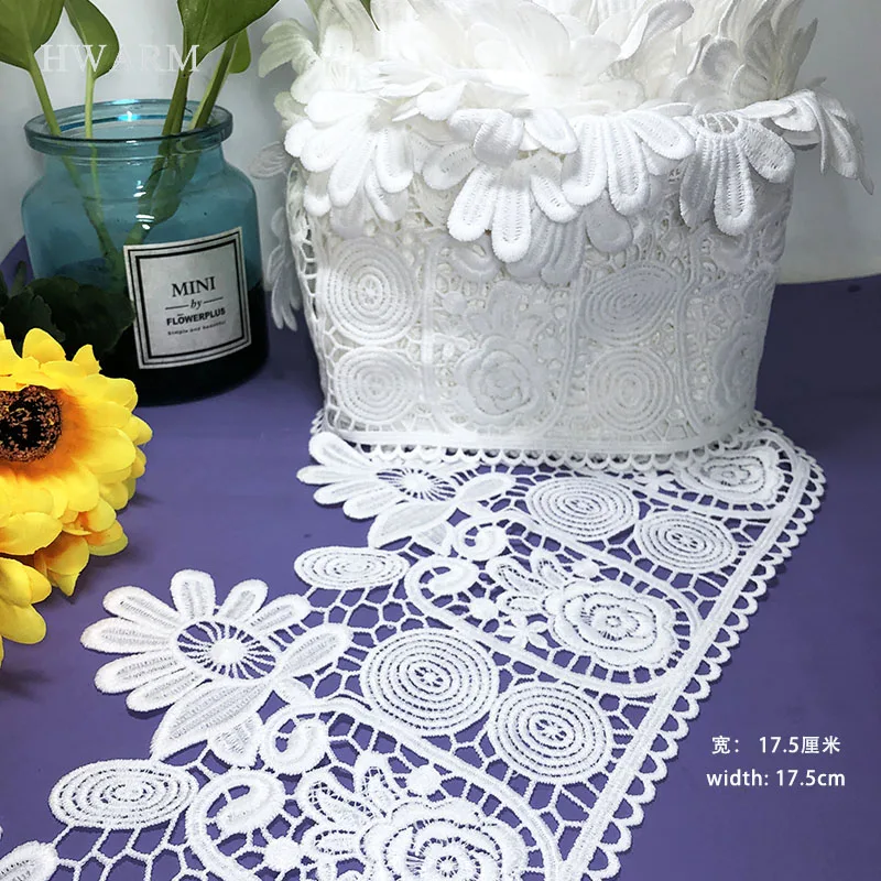 

Water Soluble Dress Lace Fabric Sewing Trimming Embroidery Clothing Milk Silk Bar Code Home Decoration Curtain Skirt Accessories