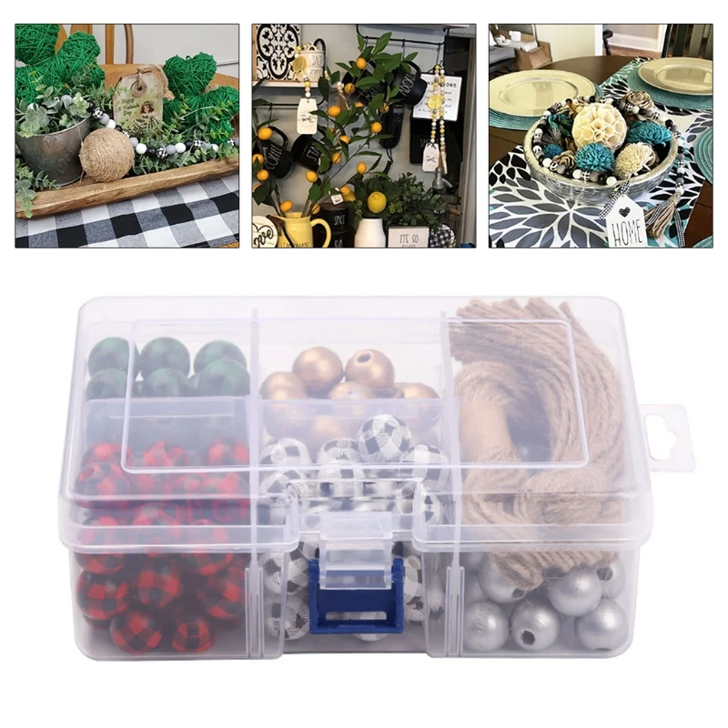 

150 Pieces/Box Farmhouse Wooden Beads Colored Natural Wooden Round Spacer for Garland Farmhouse Decor Earrings Making B03E