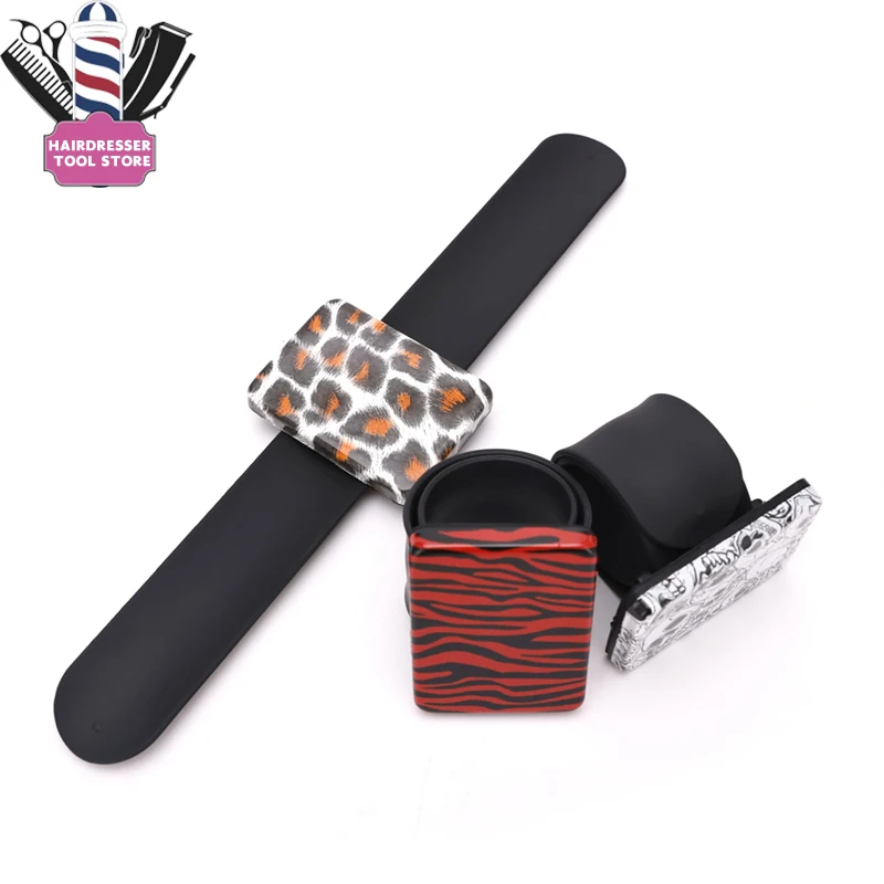 

Hairdresser Magnetic Hairpins Holder Bracelet Strap Retro Pattern Wrist Band Hairpin Card Pat Salon Hairdressing Styling Tools