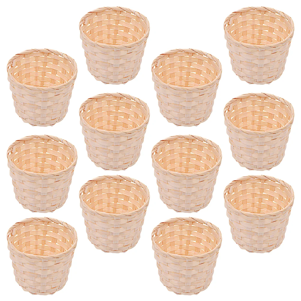 

Basket Storage Baskets Woven Mini Holderdeskorganizerwicker Pen Cup Desktop Rattan Picnic Wood Flower Bathroom Container