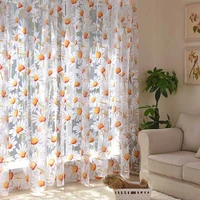 modern sun floral tulle window curtains for living room bedroom luxury sheer curtain for kitchen printed voile curtain drapes