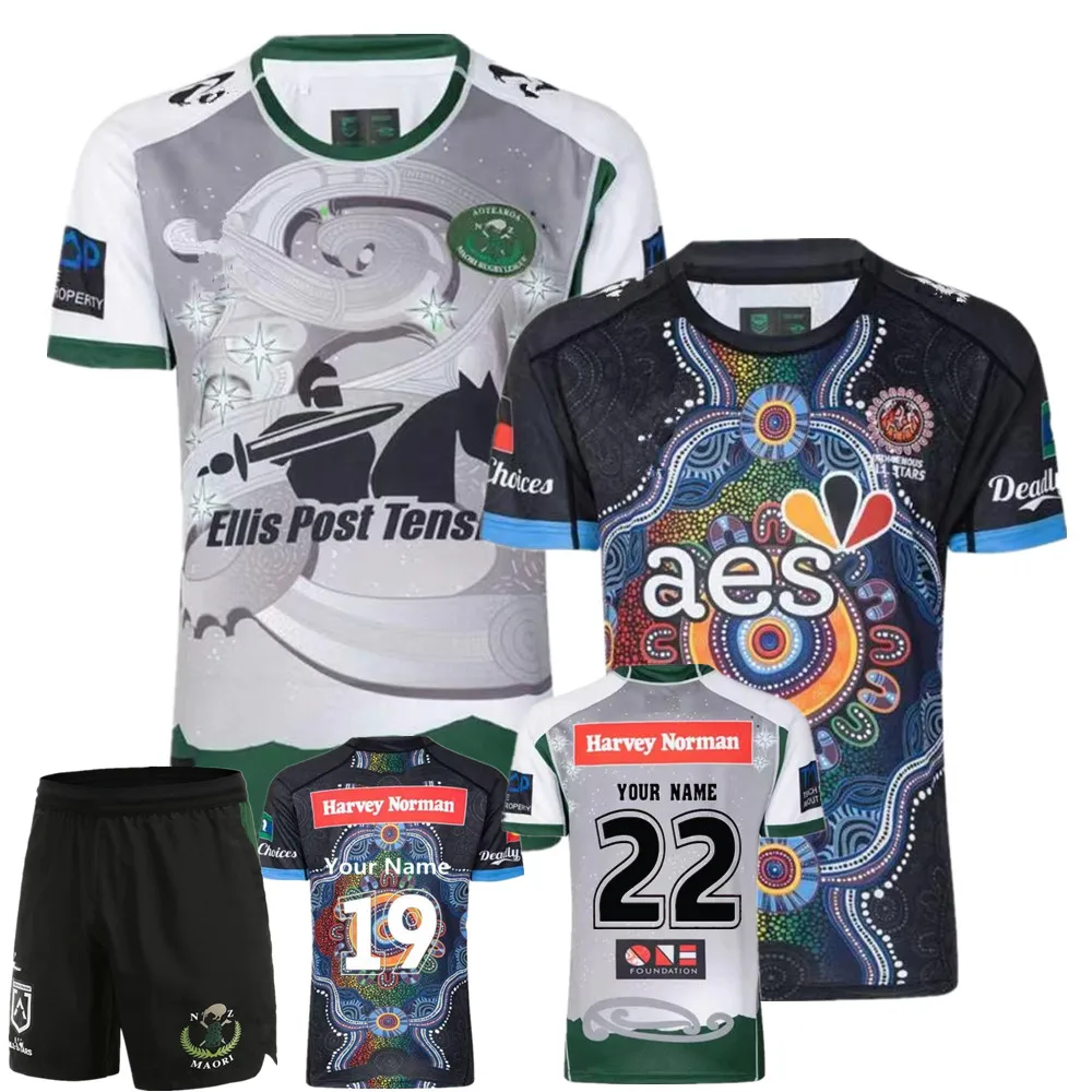 

New style 2023 INDIGENOUS ALL STARS rugby JERSEY t-shirt New Zealand MAORI ALL STARS shirt Custom name and number