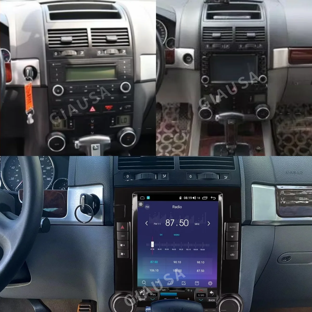 Android13 8G + 256 ГБ автомобильный GPS-навигатор для Volkswagen Touareg 2001-2010 авто радио стерео