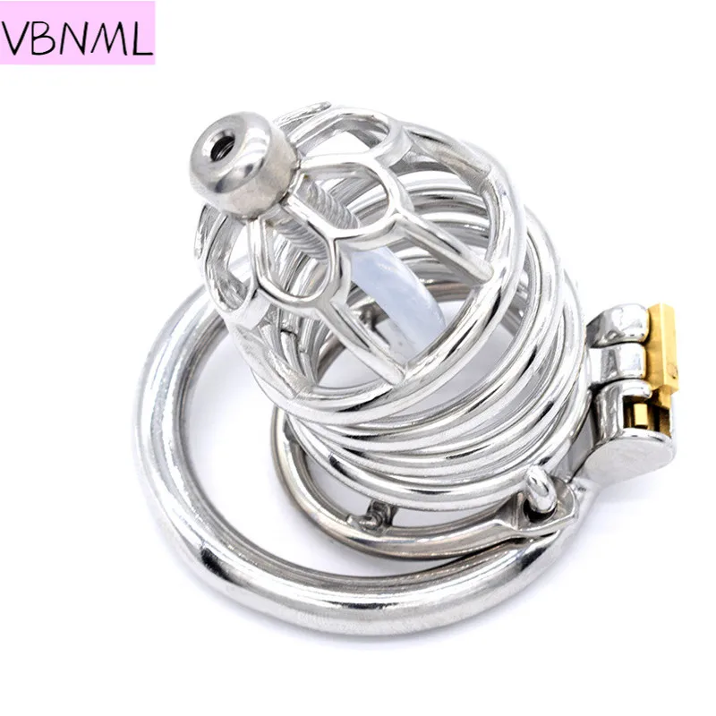 VBNML Stainless Steel Erotic Birdcage For Men With Catheter Anti-Off Ring Chastity Lock Control Passion BDSM Adult Producs