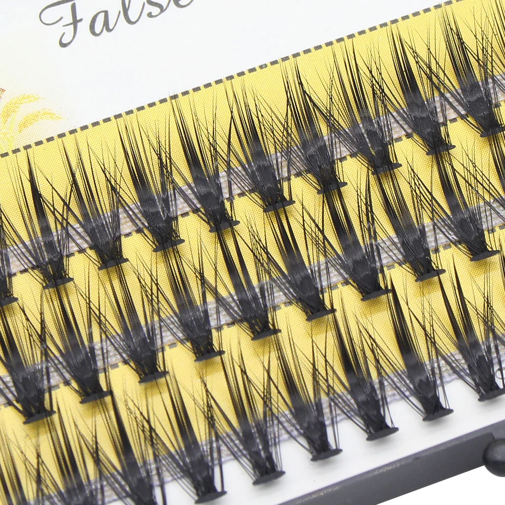 

60pcs Super Thick Natural Long Black Individual Eyelashes Professional Makeup 30D Russian Volume Cluster Eyelash Faux False Lash