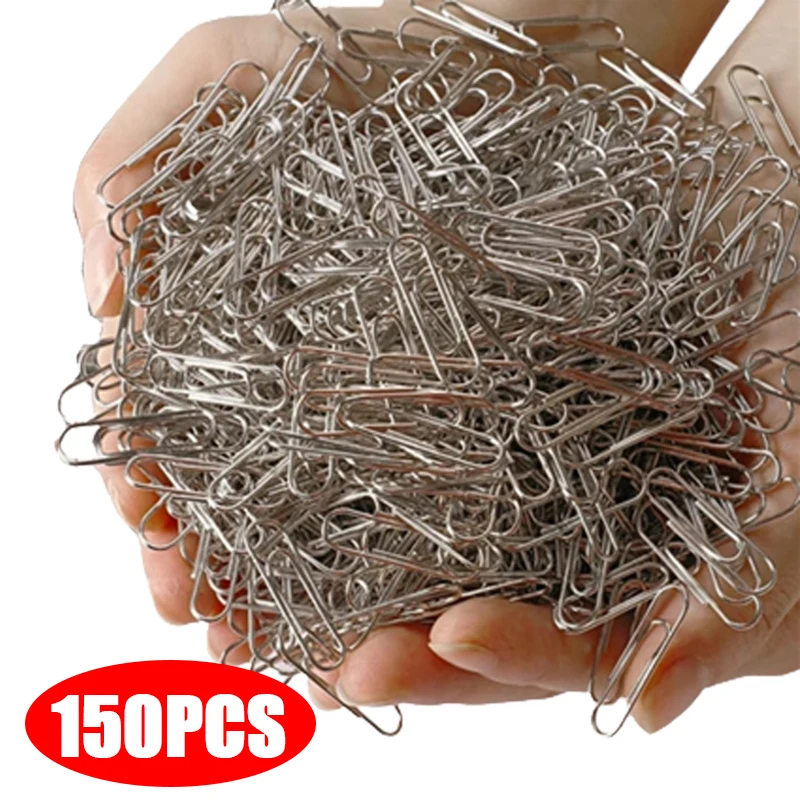 

150 шт., никелированные Зажимы для бумаги