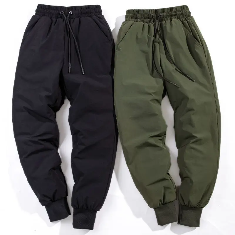 

2023 Woman Winter Fashion Straight Down Trousers Female Elastic High Waist Down Pants Ladies Thick Warm Loose Trousers A96