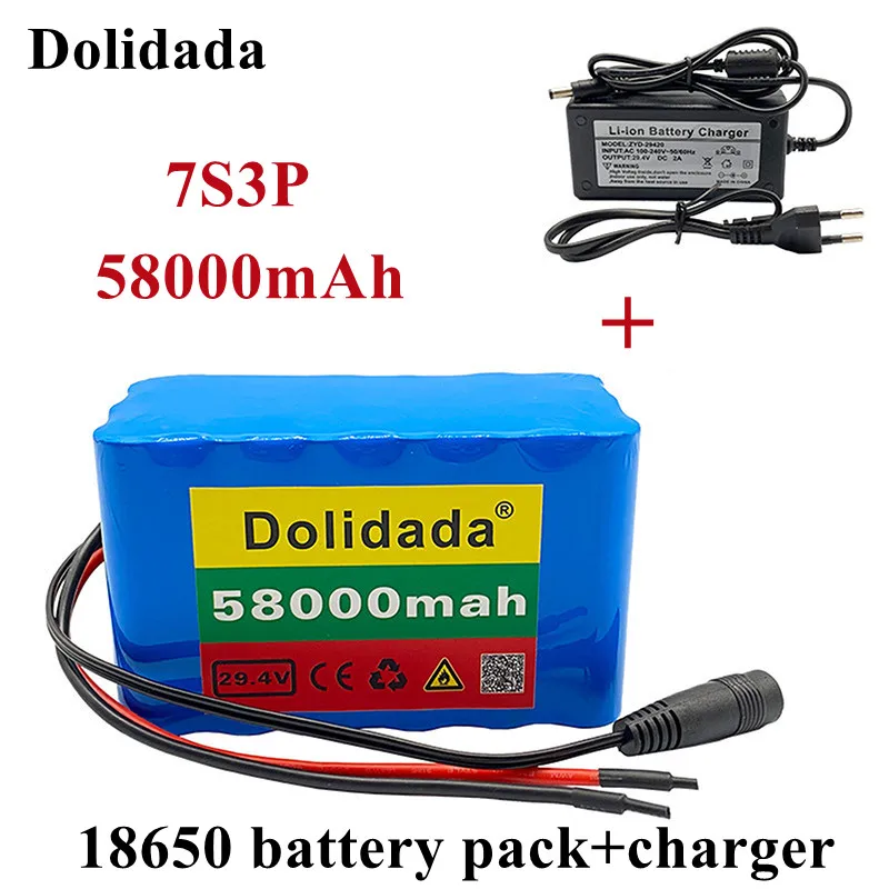 

Аккумулятор Dolidada 7S3P 18650, литиевый аккумулятор 29,4 в, 58000 мАч