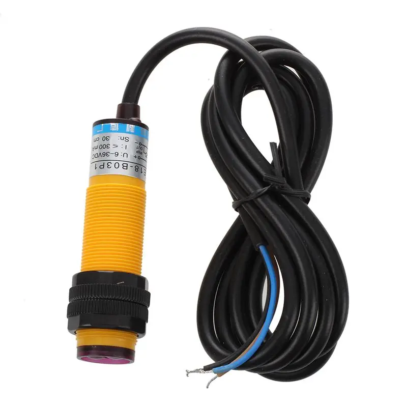 

DC 3 Wire 6-36V PNP IR фотоэлектрический сенсорный переключатель 30 см E18-B03P1