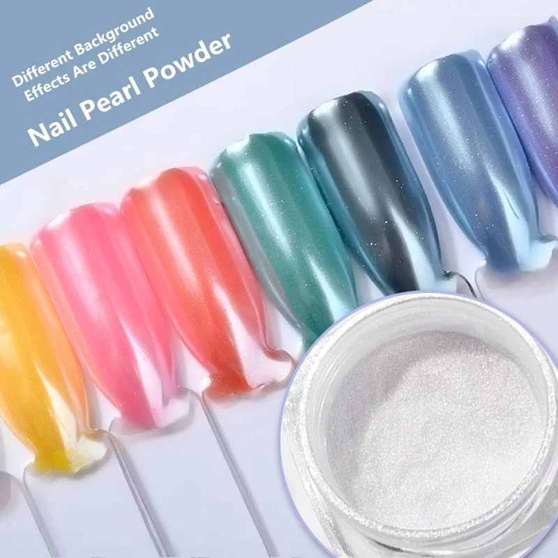 

DIY Diamond Mermaid Pearl Mermaid Matte White Nail Art Glitter Chrome Powder Dust for UV Gel Nails Accessories Powder