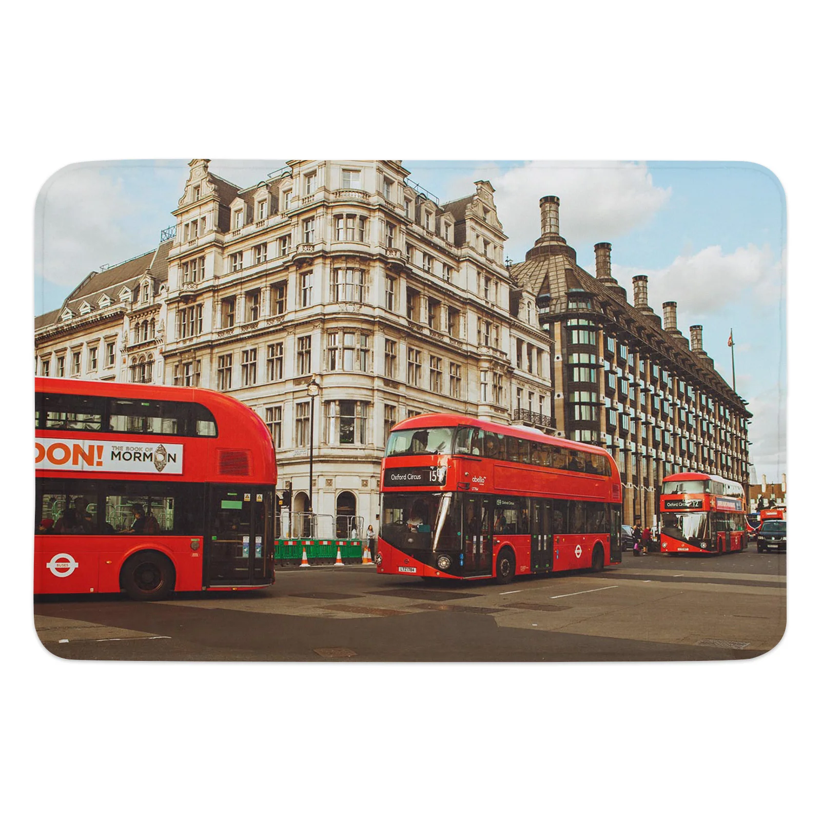 London Red Bus Building House Floor Mat Entrance Door Living Room Kitchen Rug Non-Slip Carpet Bathroom Doormat Home Decor |