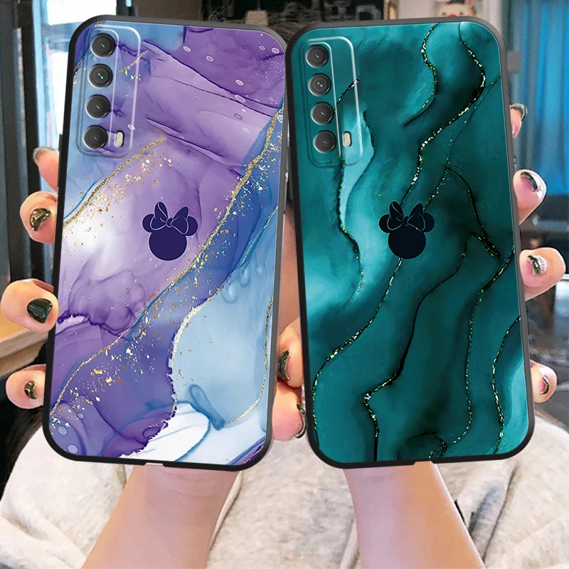 

Disney Mickey Mouse Marble Phone Case For Huawei Y7S Y9A Y6 2019 Y7P 2020 Y8S Y7 2019 Y9 2019 Carcasa Soft Liquid Silicon Back