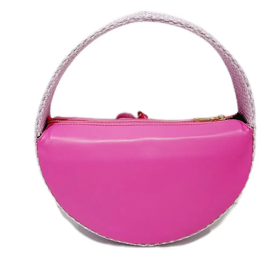 Модные женские сумки Moth Orchid Deco розового цвета в форме полумесяца дизайнерские