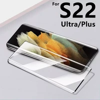 9d curved screen protectors tempered glass for samsung galaxy s 22 s22 ultra plus 5g s22ultra s22 fingerprint unlock cover film