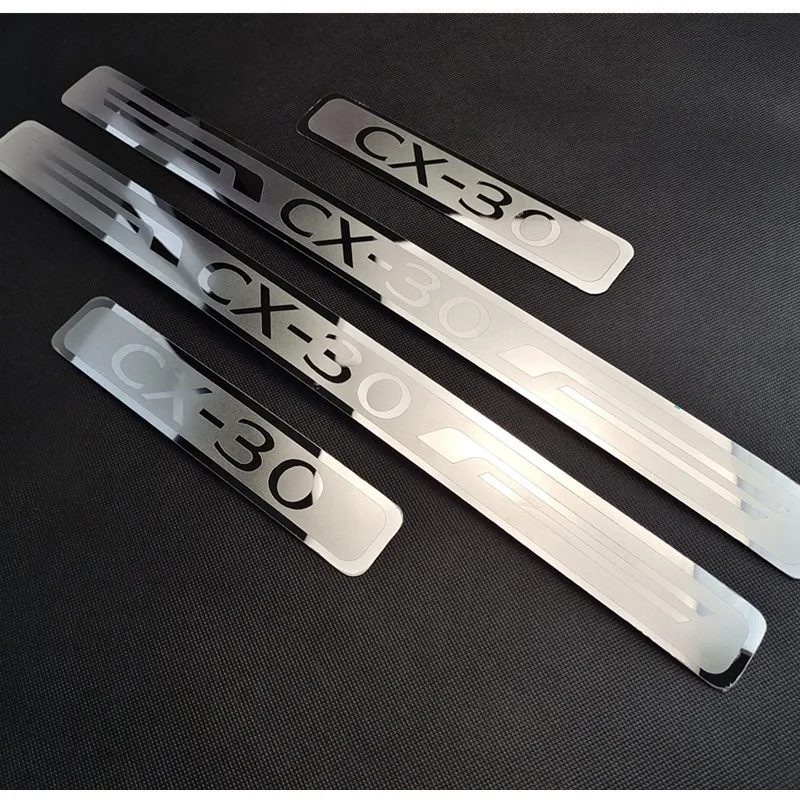 

Car Styling Door Sill Scuff Plate Guards For Mazda CX-30 CX30 2019 2020 2021 Stainless Steel Kick Pedal Bar Trim Car Accessories