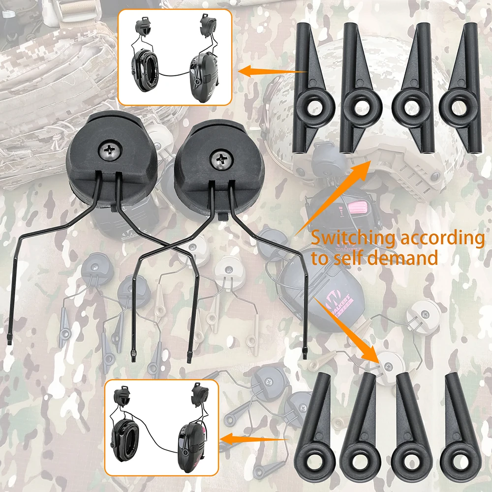 Tactical Headset Accessori ARC Rail Adapters for Walker's Razor Electronic Earmuffs Hearing Protection Airsoft Shooting Headphon