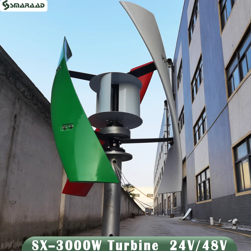 SMARAAD 3KW Vertical Axis Maglev Low Speed Wind Turbine Free Energy Low Noise