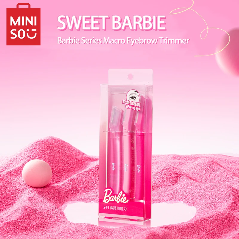 

MINISO Barbie Series 2+1 Eyebrow razor Makeup tool Pink Kawaii girls novice safe home accessories anime peripheral birthday gift