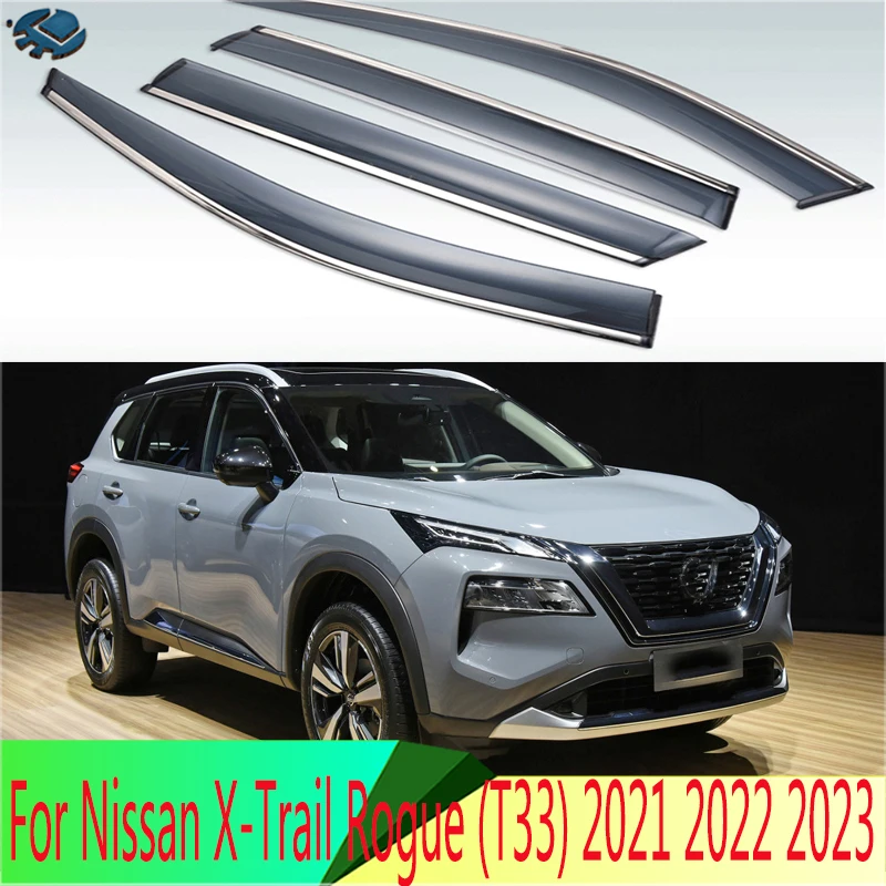 

Для Nissan X-Trail Rogue (T33) 2021 2022 2023 внешний козырек вентиляционные шторы оконный солнцезащитный дефлектор от дождя 4 шт.