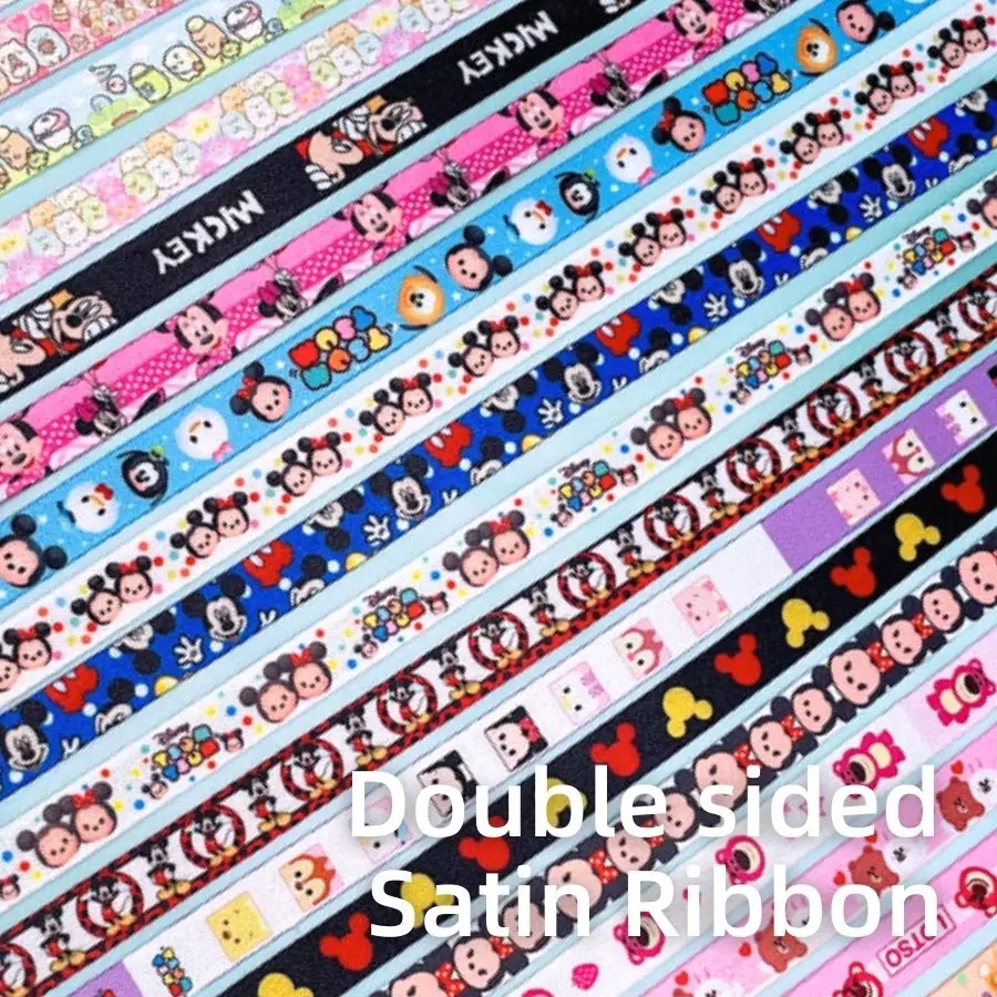 Атласная шелковая лента 15 мм из мультфильма Дисней Микки и Минни Маус Tsum товары