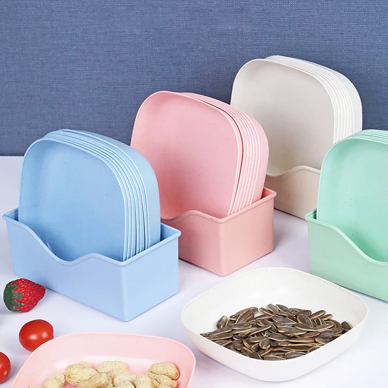 

1PC/4PC Durable Dessert Plate Tableware Sauce Seasoning Dish Spit Bone Dish Wheat Straw PP Multifunctional