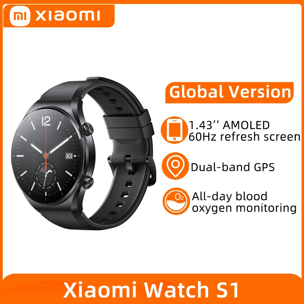 

Global Version Xiaomi Watch S1 GPS Smartwatch 1.43" AMOLED Sapphire Display Blood Oxygen Wireless Charging Heart Rate 5ATM Sale
